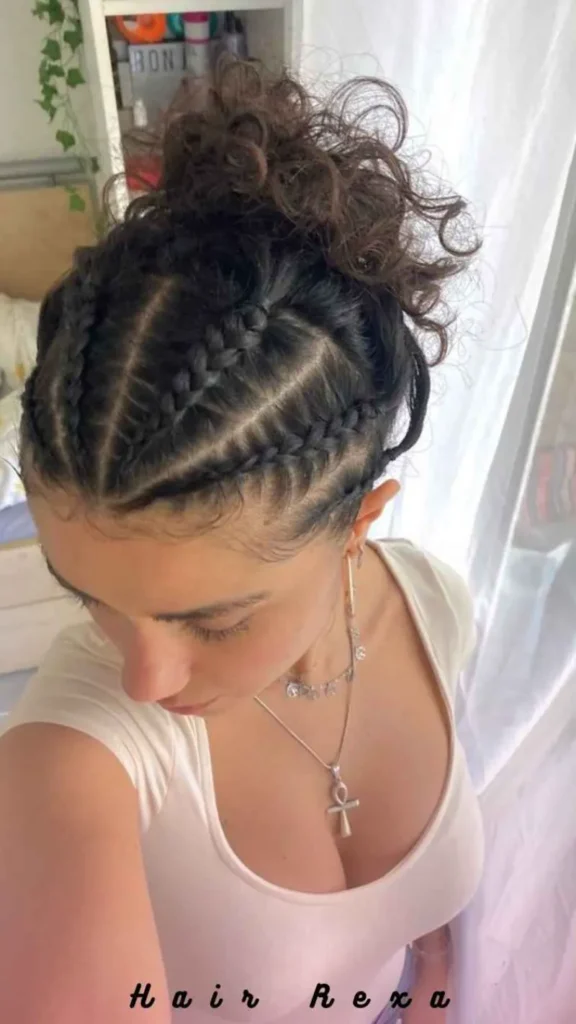 Braided Updo with Cornrow Base