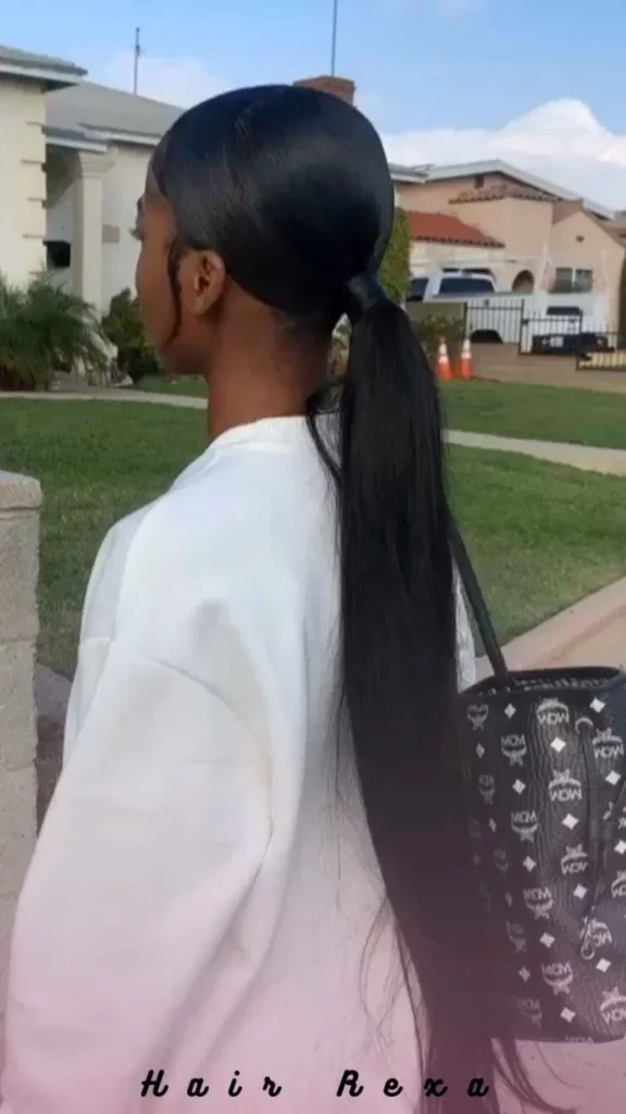 Sleek Low Ponytail with Wrap-Around