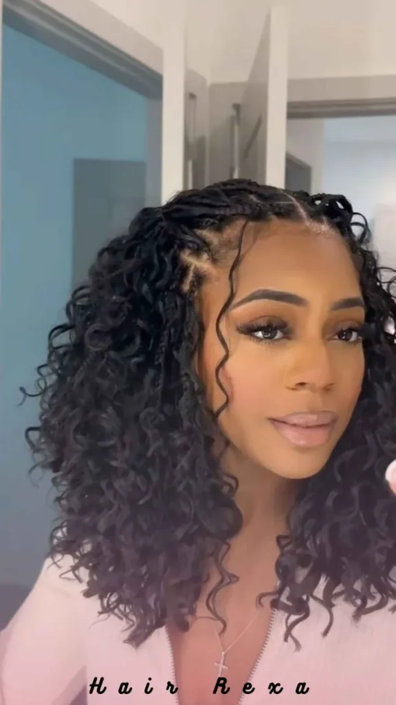 Goddess Braids with Curly Ends