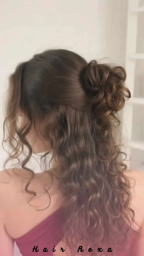 Textured Half-Up Messy Bun