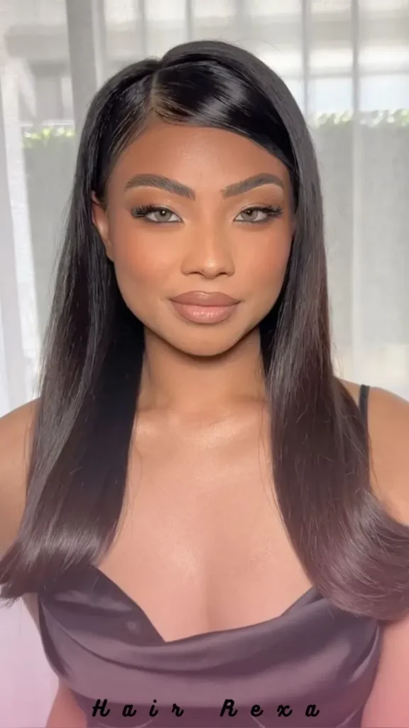Straight Hair with Deep Side Part