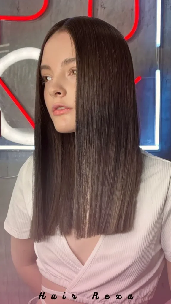 Middle-Part Straight Hair