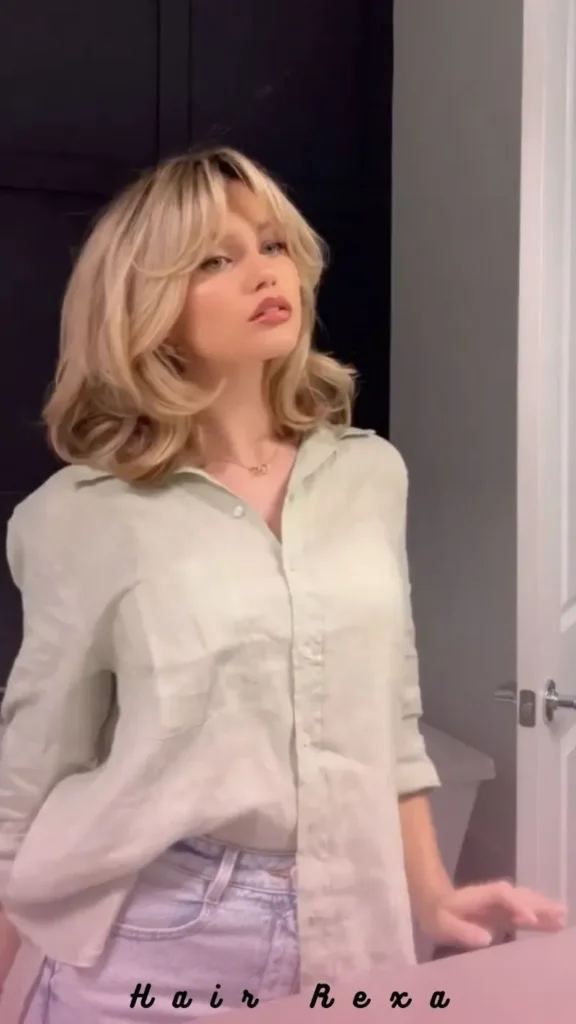 Curtain Bangs with a Bob