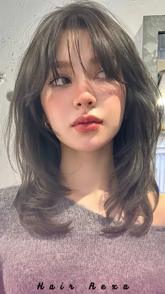 Wispy Bangs with a Shag Haircut