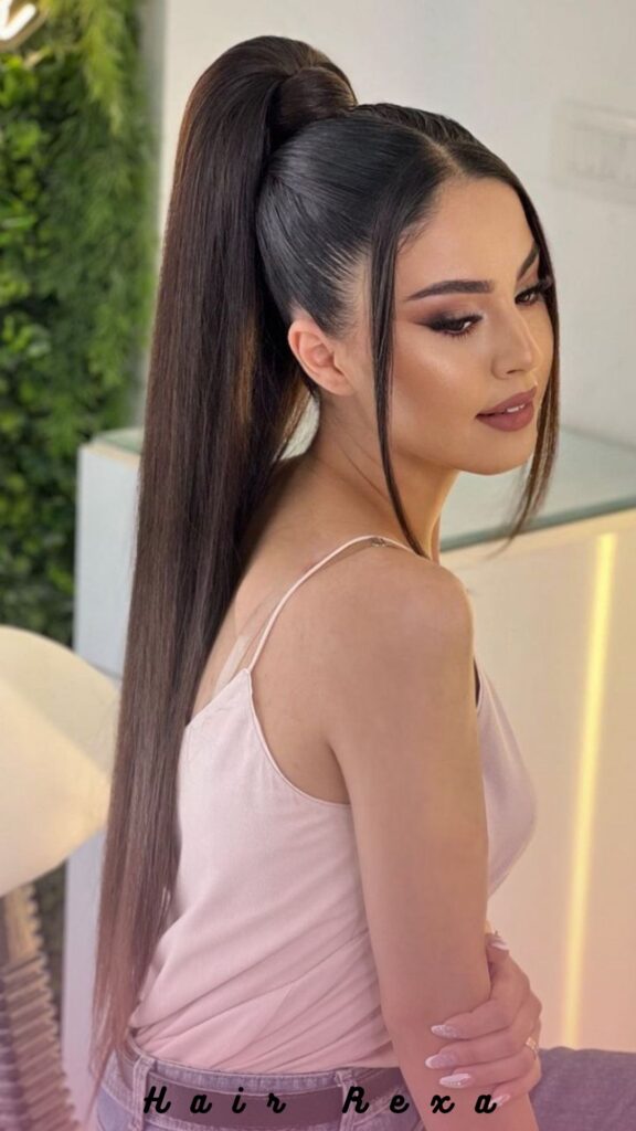 High Sleek Ponytail with Volume